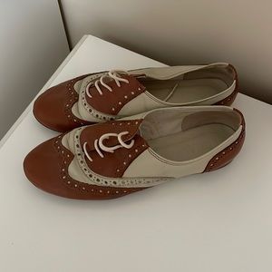 White and Beige Oxfords